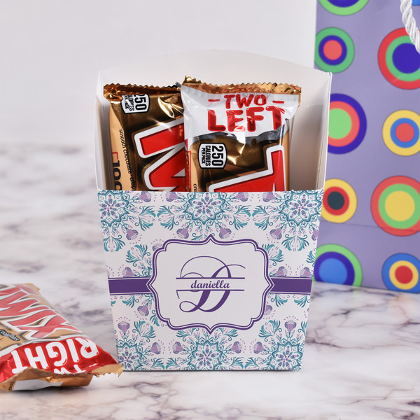 Mandala Floral French Fry Favor Box - w/ Treats View