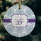 Mandala Floral Frosted Glass Ornament - Round (Lifestyle)