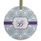 Mandala Floral Frosted Glass Ornament - Round