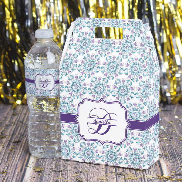 Mandala Floral Gable Favor Box - In Context