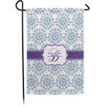 Mandala Floral Small Garden Flag - Single Sided w/ Name and Initial