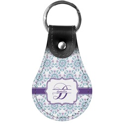 Mandala Floral Genuine Leather Keychain (Personalized)