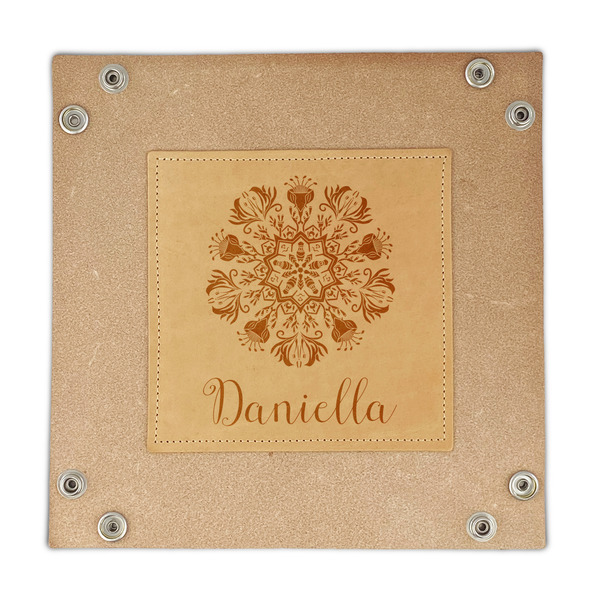 Mandala Floral Genuine Leather Valet Trays - FRONT (flat)