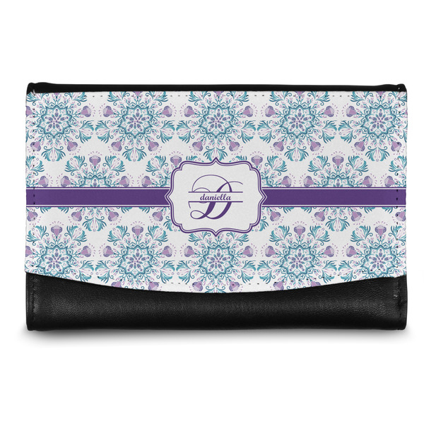 Custom Mandala Floral Genuine Leather Women's Wallet - Small (Personalized)