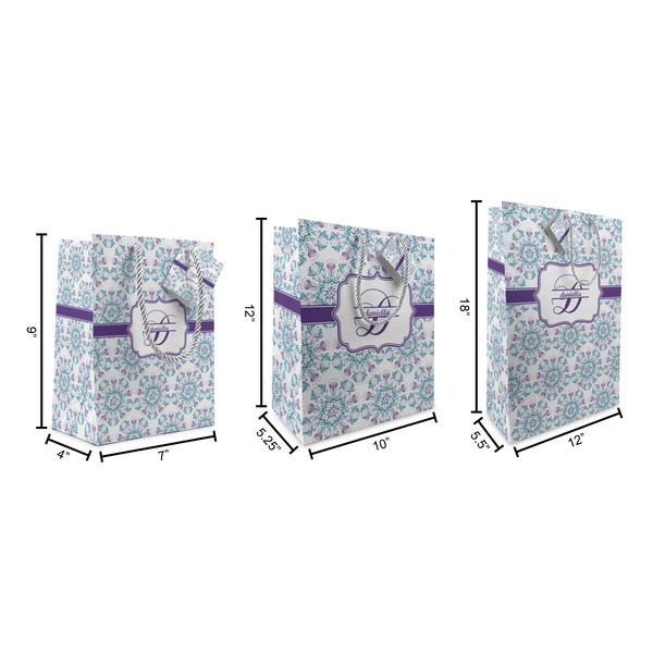 Mandala Floral Gift Bags - All Sizes - Dimensions