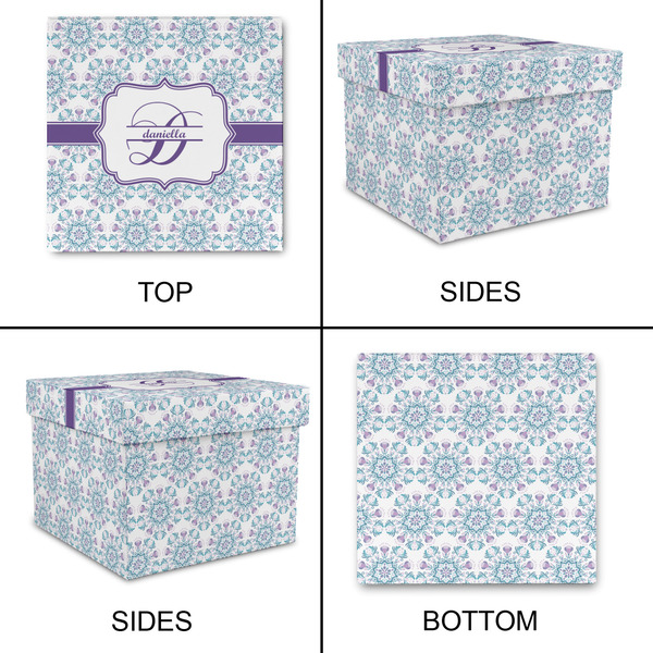 Mandala Floral Gift Boxes with Lid - Canvas Wrapped - Large - Approval