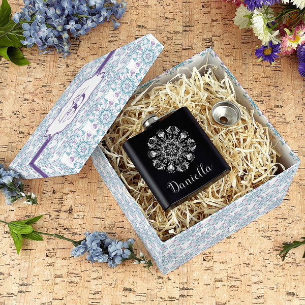 Mandala Floral Gift Boxes with Lid - Canvas Wrapped - Large - In Context