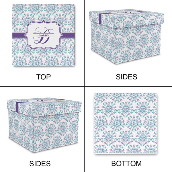 Mandala Floral Gift Boxes with Lid - Canvas Wrapped - Medium - Approval