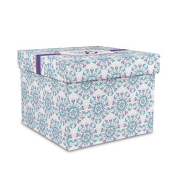 Mandala Floral Gift Box with Lid - Canvas Wrapped - Medium (Personalized)