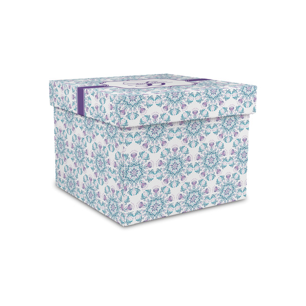 Custom Mandala Floral Gift Box with Lid - Canvas Wrapped - Small (Personalized)