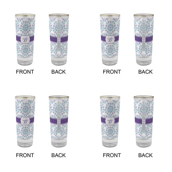 Mandala Floral Glass Shot Glass - 2 oz - Set of 4 - APPROVAL