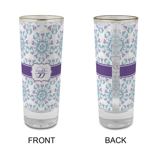 Mandala Floral Glass Shot Glass - 2 oz - Single - APPROVAL
