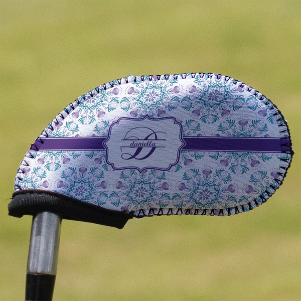 Custom Mandala Floral Golf Club Iron Cover (Personalized)