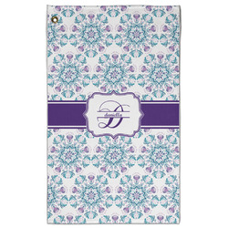 Mandala Floral Golf Towel - Poly-Cotton Blend w/ Name and Initial