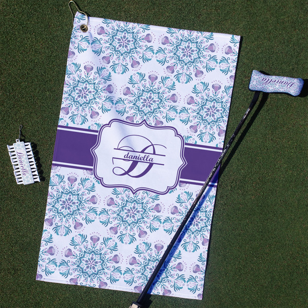 Custom Mandala Floral Golf Towel Gift Set (Personalized)
