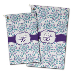 Mandala Floral Golf Towel - Poly-Cotton Blend w/ Name and Initial
