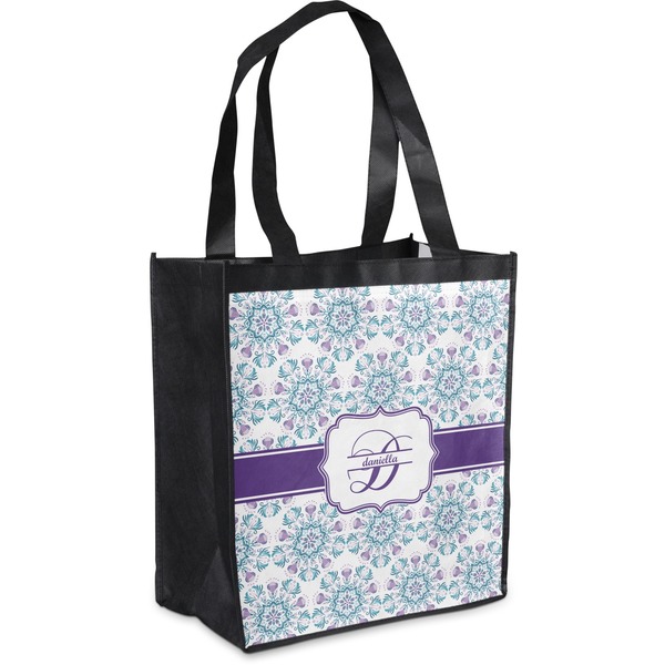 Custom Mandala Floral Grocery Bag (Personalized)