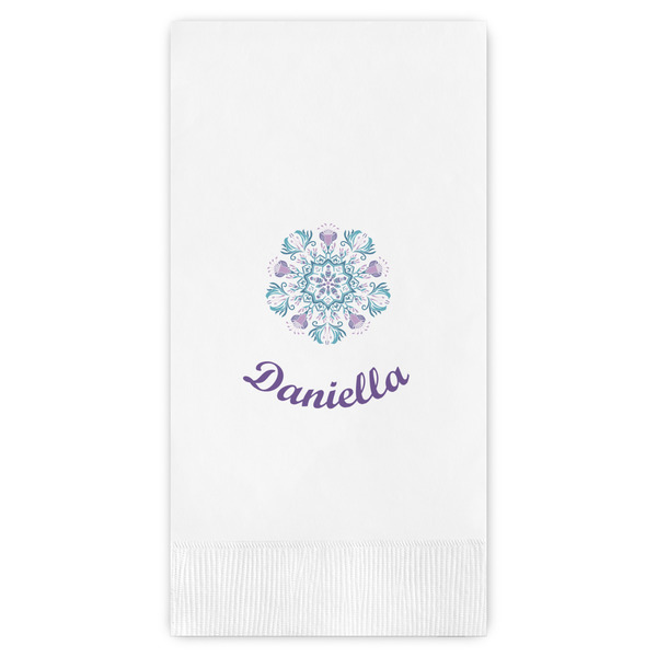 Custom Mandala Floral Guest Towels - Full Color (Personalized)