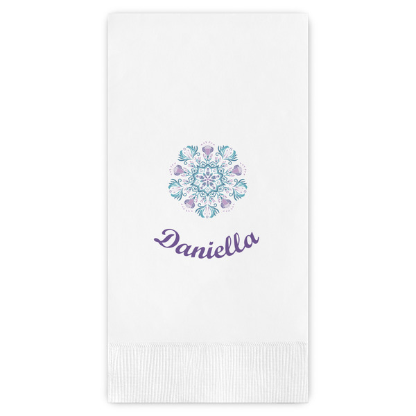 Custom Mandala Floral Guest Paper Towels - Full Color (Personalized)