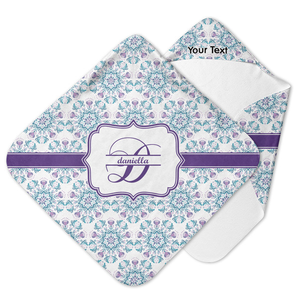 Custom Mandala Floral Hooded Baby Towel (Personalized)