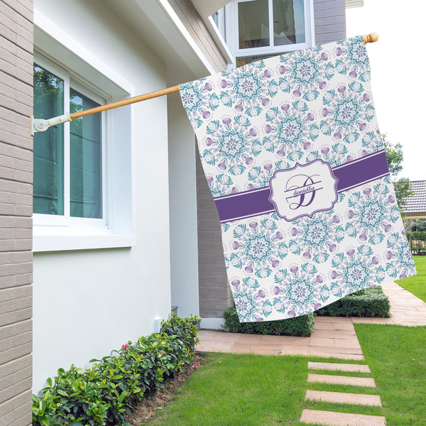 Mandala Floral House Flags - Double Sided - LIFESTYLE