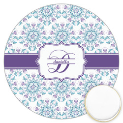 Mandala Floral Printed Cookie Topper - 3.25" (Personalized)