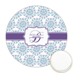 Mandala Floral Printed Cookie Topper - Round (Personalized)