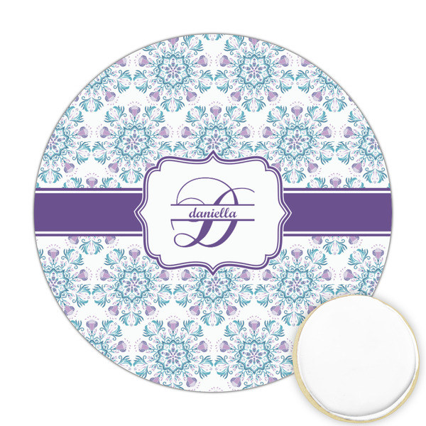 Custom Mandala Floral Printed Cookie Topper - 2.5" (Personalized)