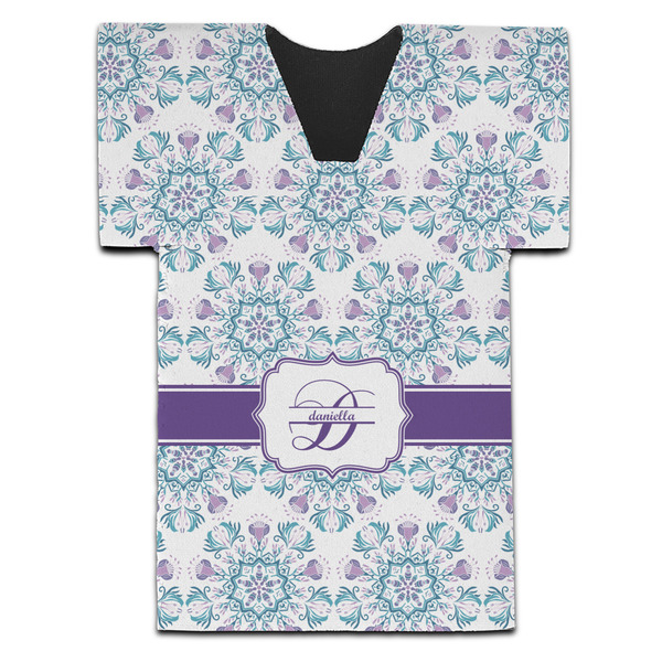 Mandala Floral Jersey Bottle Cooler - Set of 4 - FRONT (flat)