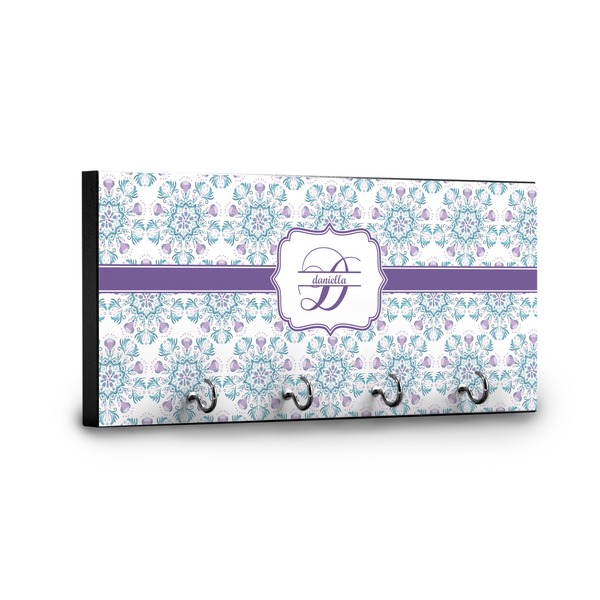 Mandala Floral Key Hanger - Front View with Hooks