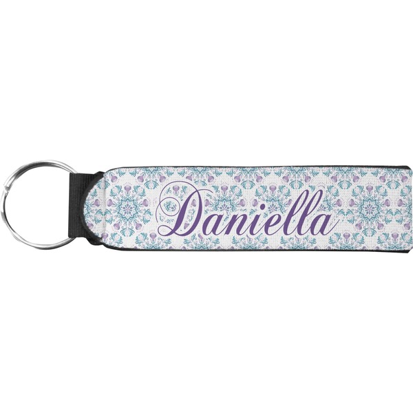 Custom Mandala Floral Neoprene Keychain Fob (Personalized)