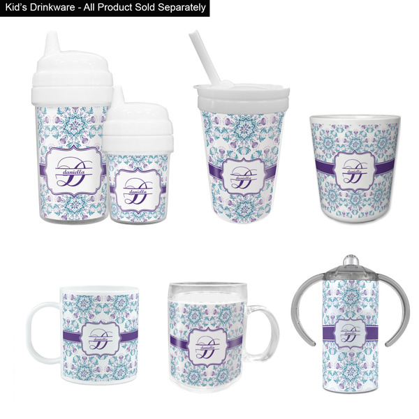 Mandala Floral Kid's Drinkware - Customized & Personalized