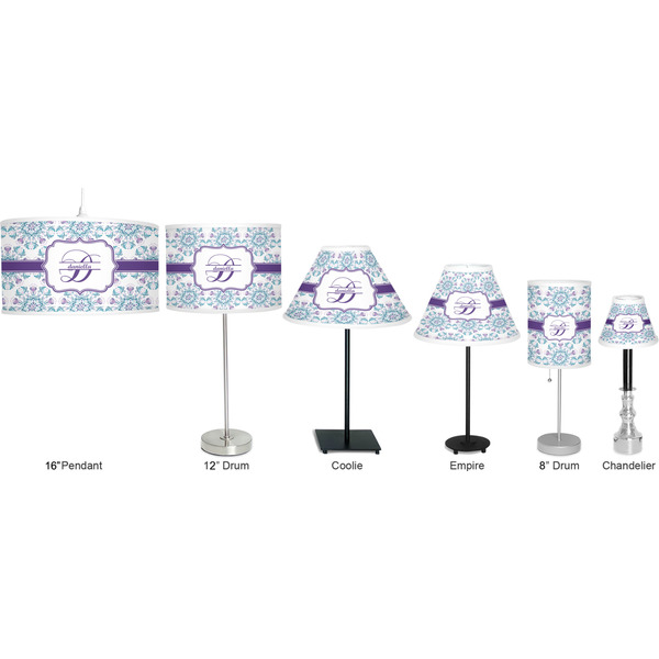Mandala Floral Lamp Full View Size Comparison