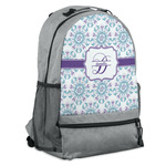 Mandala Floral Backpack - Grey (Personalized)