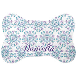 Mandala Floral Bone Shaped Dog Food Mat (Personalized)