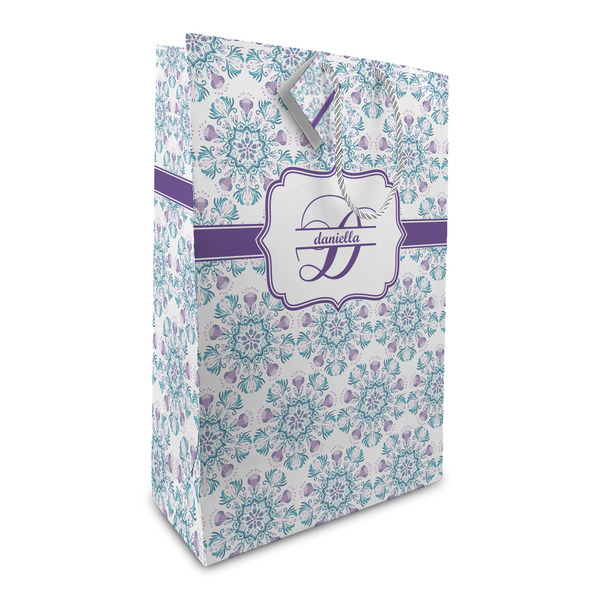 Custom Mandala Floral Large Gift Bag (Personalized)
