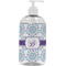 Mandala Floral Plastic Soap / Lotion Dispenser (16 oz - Large - White) (Personalized)
