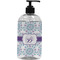 Mandala Floral Plastic Soap / Lotion Dispenser (16 oz - Large - Black) (Personalized)