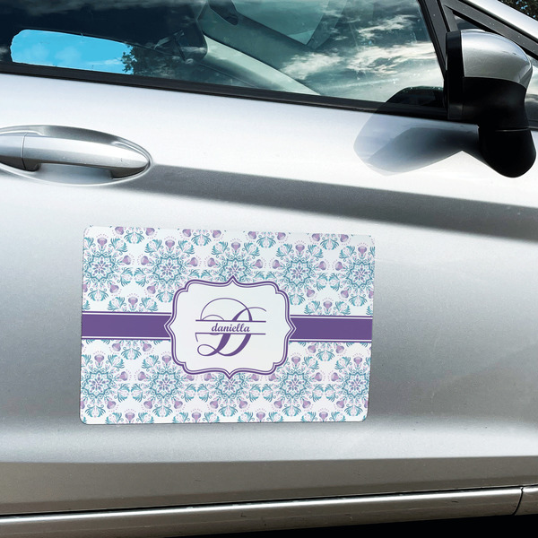 Mandala Floral Large Rectangle Car Magnets- In Context