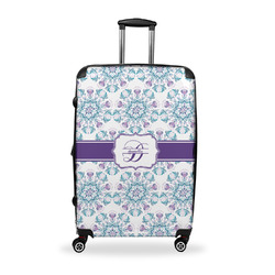 Mandala Floral Suitcase - 28" Large - Checked w/ Name and Initial
