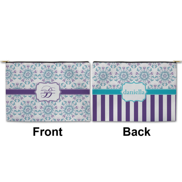 Mandala Floral Large Zipper Pouch Approval (Front and Back)