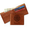 Mandala Floral Leather Bifold Wallet - Open Wallet In Back