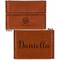 Mandala Floral Leather Business Card Holder - Front Back
