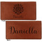 Mandala Floral Leather Checkbook Holder Front and Back