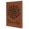 Mandala Floral Leather Sketchbook - Large - Double Sided - Angled View