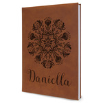 Mandala Floral Leather Sketchbook - Large - Single Sided (Personalized)
