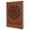 Mandala Floral Leather Sketchbook - Large - Single Sided - Angled View