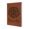 Mandala Floral Leather Sketchbook - Small - Double Sided - Angled View