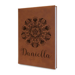 Mandala Floral Leather Sketchbook - Small - Single Sided (Personalized)