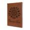 Mandala Floral Leather Sketchbook - Small - Single Sided (Personalized)